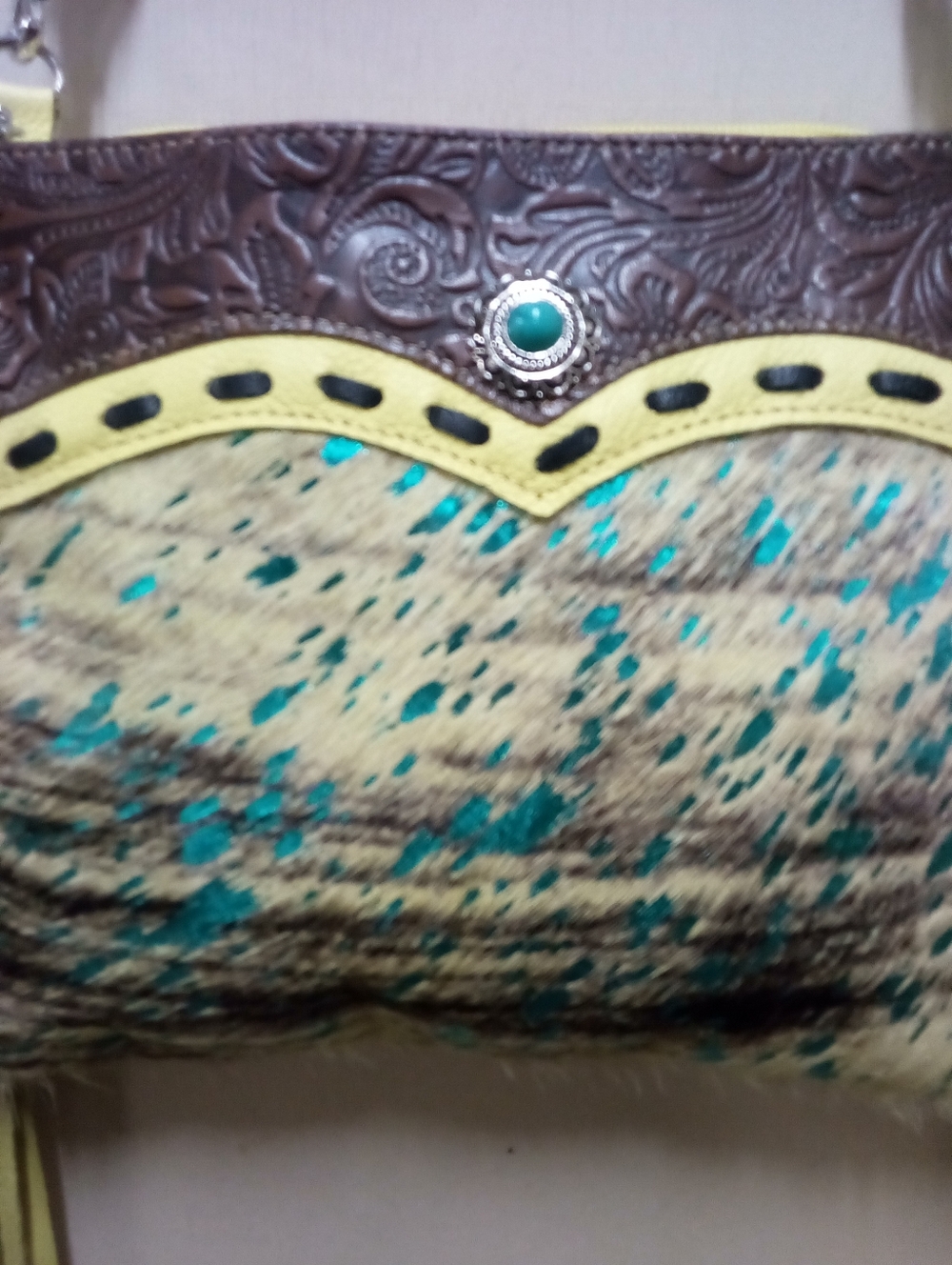 NWT Myra Bag Co Genuine Tooled Leather And Hide Purse - Picture 2 of 6